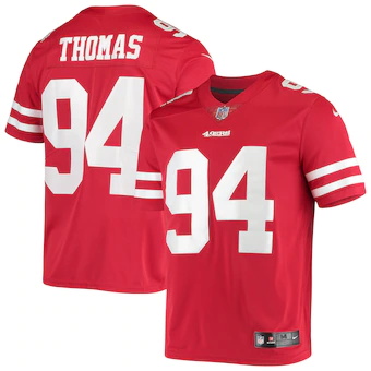 mens nike solomon thomas scarlet san francisco 49ers vapor 